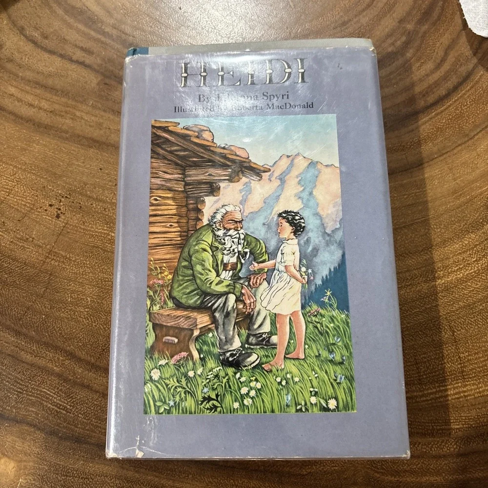 Vintage 1954 Heidi Johanna Spyri Hardcover Book Dust Jacket Junior Deluxe